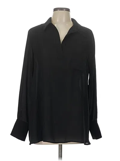 Pre-owned Pleione Long Sleeve Blouse In Black