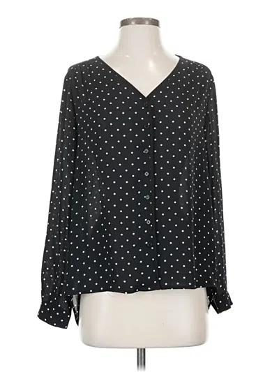 Pre-owned Pleione Long Sleeve Blouse In Black