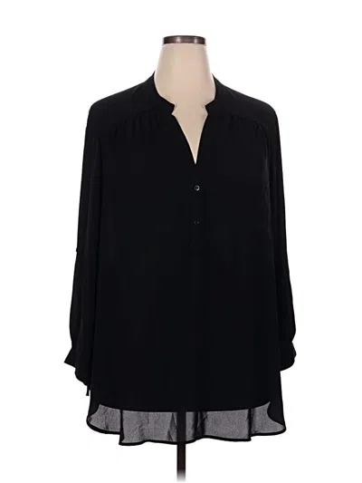 Pre-owned Pleione Long Sleeve Blouse In Black