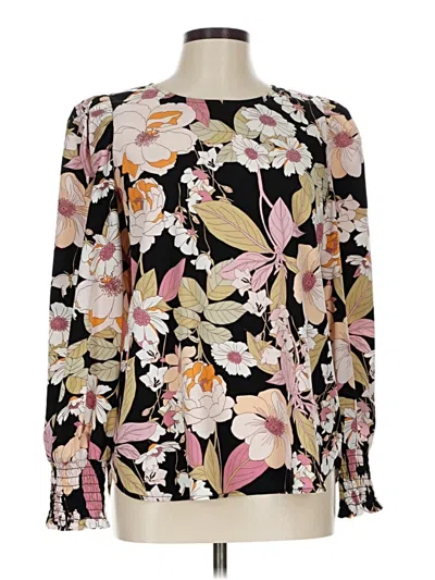 Pre-owned Pleione Long Sleeve Blouse In Black