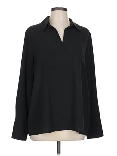 Pre-owned Pleione Long Sleeve Blouse In Black