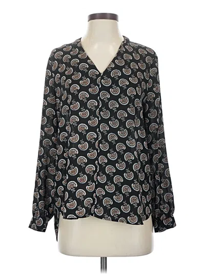 Pre-owned Pleione Long Sleeve Blouse In Black