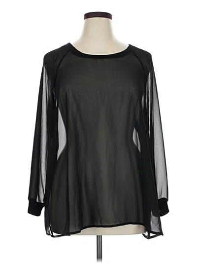 Pre-owned Pleione Long Sleeve Blouse In Black