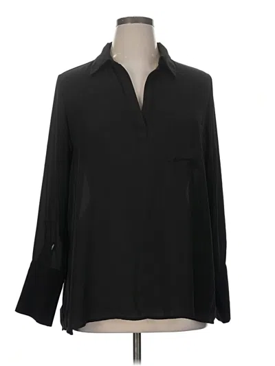 Pre-owned Pleione Long Sleeve Blouse In Black