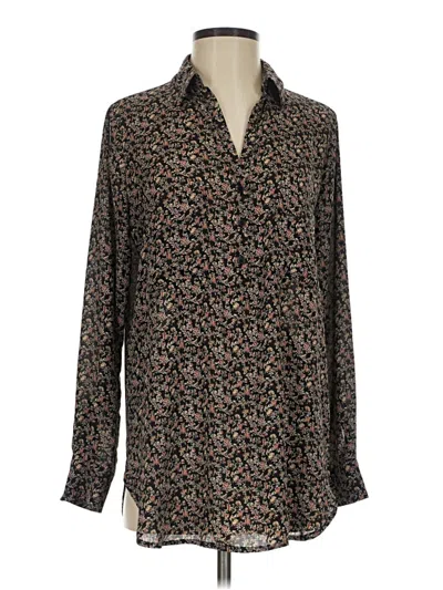 Pre-owned Pleione Long Sleeve Blouse In Black