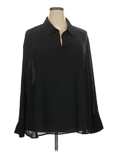 Pre-owned Pleione Long Sleeve Blouse In Black