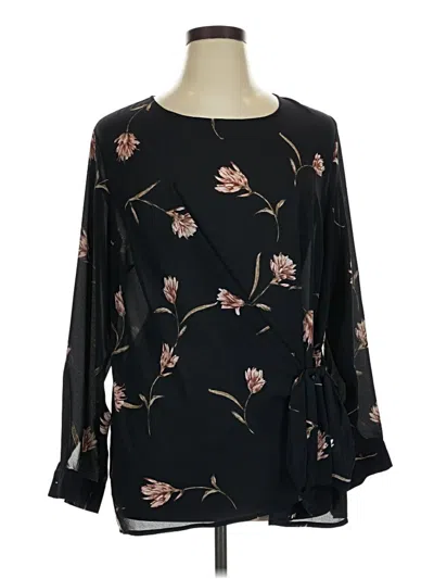Pre-owned Pleione Long Sleeve Blouse In Black