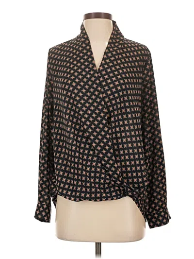 Pre-owned Pleione Long Sleeve Blouse In Black
