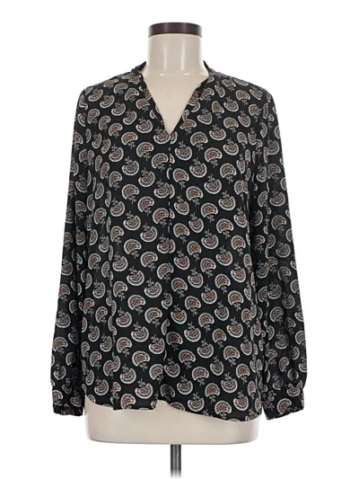Pre-owned Pleione Long Sleeve Blouse In Black