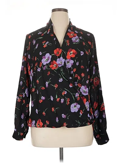 Pre-owned Pleione Long Sleeve Blouse In Black