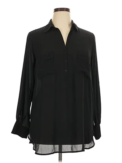 Pre-owned Pleione Long Sleeve Blouse In Black