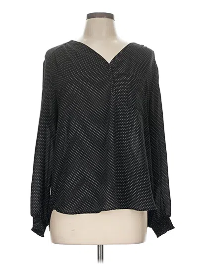 Pre-owned Pleione Long Sleeve Blouse In Black