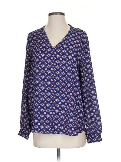 Pre-owned Pleione Long Sleeve Blouse In Blue