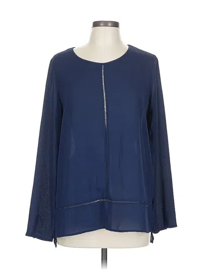 Pre-owned Pleione Long Sleeve Blouse In Blue