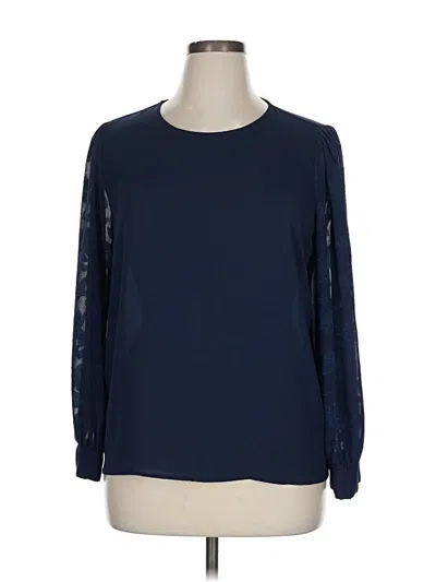 Pre-owned Pleione Long Sleeve Blouse In Blue