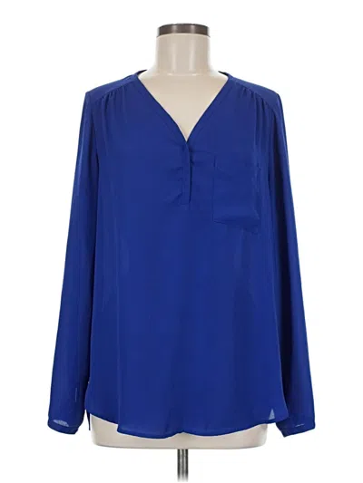 Pre-owned Pleione Long Sleeve Blouse In Blue