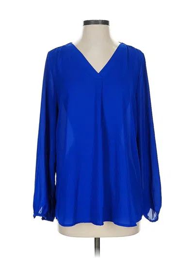 Pre-owned Pleione Long Sleeve Blouse In Blue