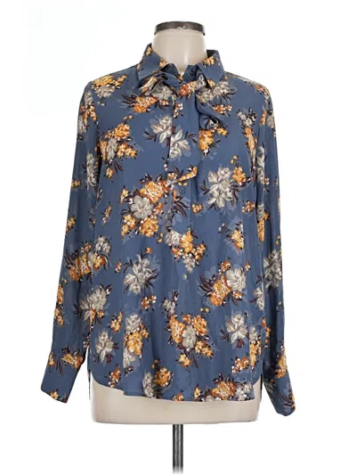 Pre-owned Pleione Long Sleeve Blouse In Blue