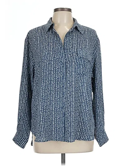 Pre-owned Pleione Long Sleeve Blouse In Blue