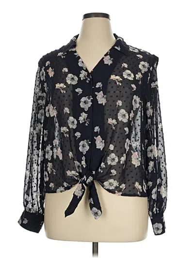 Pre-owned Pleione Long Sleeve Blouse In Blue
