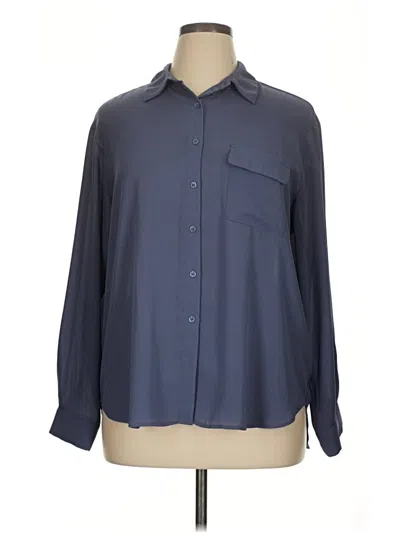 Pre-owned Pleione Long Sleeve Blouse In Blue