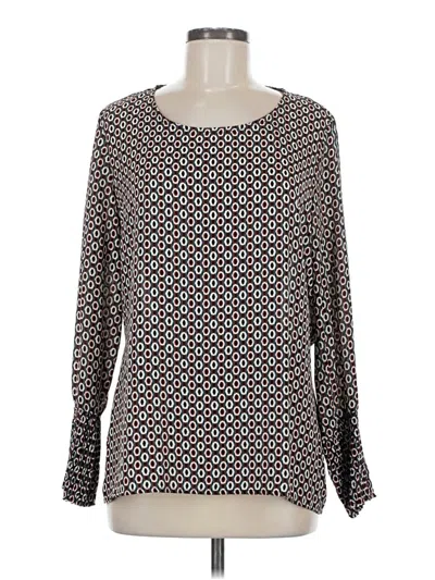 Pleione Long Sleeve Blouse In Brown