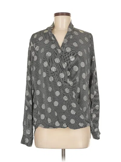 Pre-owned Pleione Long Sleeve Blouse In Gray