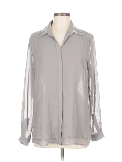 Pre-owned Pleione Long Sleeve Blouse In Gray