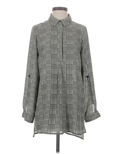 Pre-owned Pleione Long Sleeve Blouse In Gray