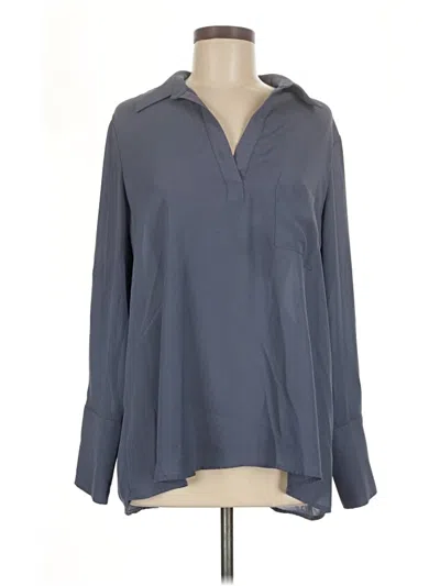 Pre-owned Pleione Long Sleeve Blouse In Gray