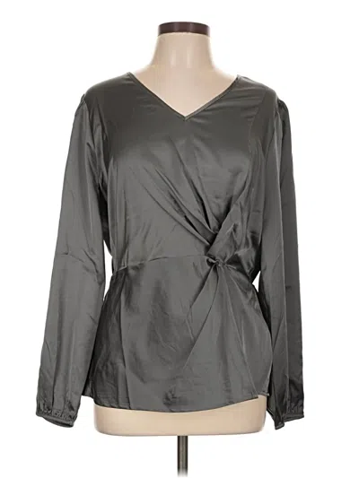 Pre-owned Pleione Long Sleeve Blouse In Gray