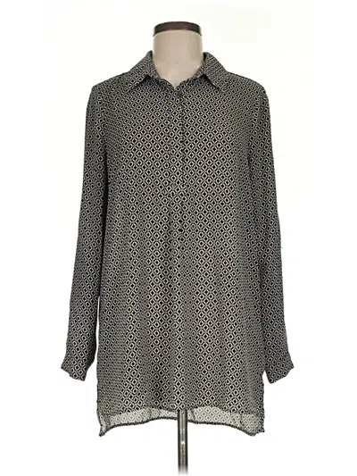 Pre-owned Pleione Long Sleeve Blouse In Gray