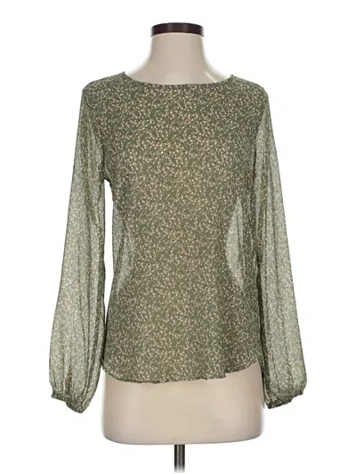 Pre-owned Pleione Long Sleeve Blouse In Green