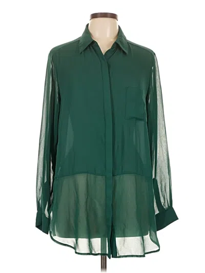 Pre-owned Pleione Long Sleeve Blouse In Green