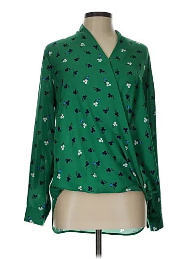 Pre-owned Pleione Long Sleeve Blouse In Green