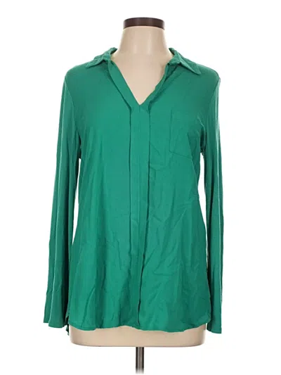 Pre-owned Pleione Long Sleeve Blouse In Green