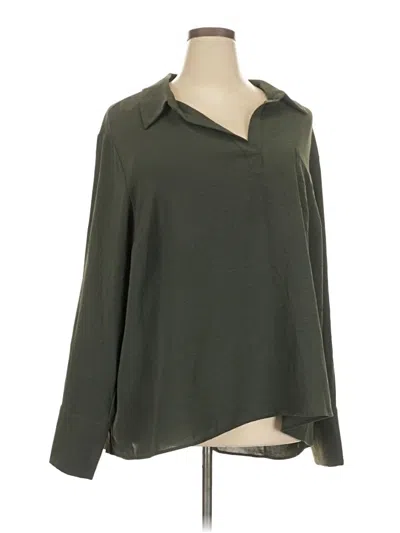 Pre-owned Pleione Long Sleeve Blouse In Green