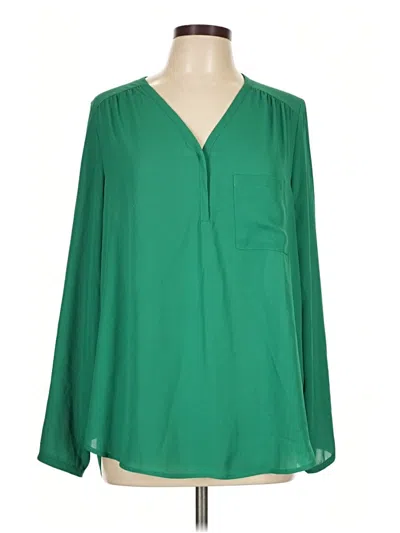 Pre-owned Pleione Long Sleeve Blouse In Green