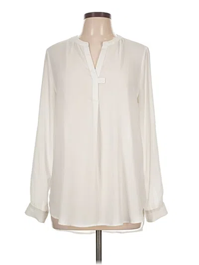 Pre-owned Pleione Long Sleeve Blouse In Ivory