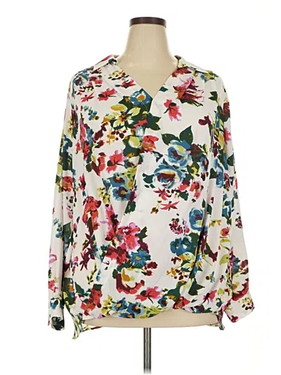 Pre-owned Pleione Long Sleeve Blouse In Ivory