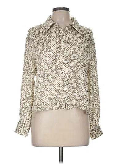 Pre-owned Pleione Long Sleeve Blouse In Ivory