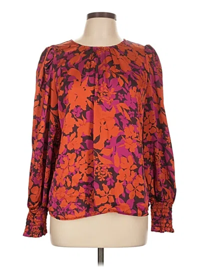 Pre-owned Pleione Long Sleeve Blouse In Orange
