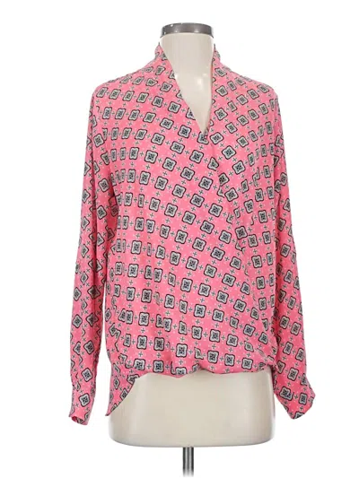 Pre-owned Pleione Long Sleeve Blouse In Pink