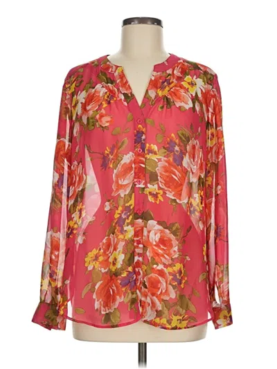 Pre-owned Pleione Long Sleeve Blouse In Pink