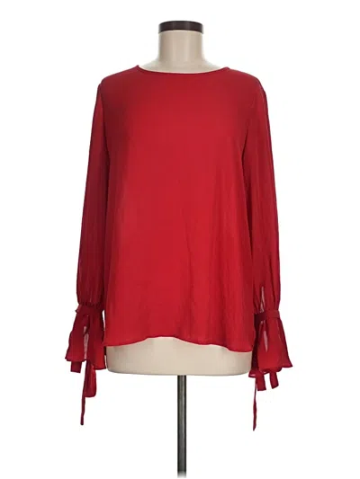 Pre-owned Pleione Long Sleeve Blouse In Red