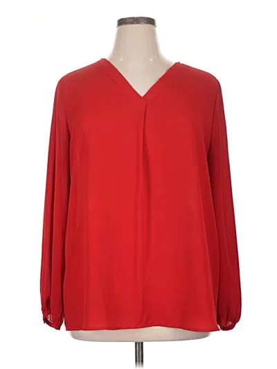 Pre-owned Pleione Long Sleeve Blouse In Red