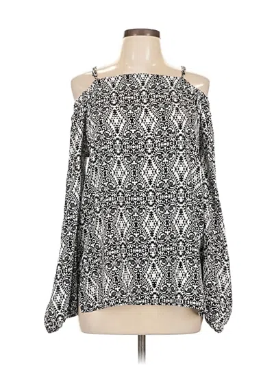 Pre-owned Pleione Long Sleeve Blouse In Silver