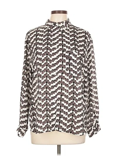 Pre-owned Pleione Long Sleeve Blouse In Silver