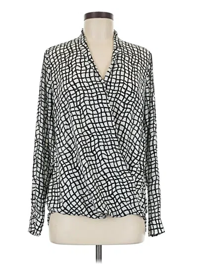 Pre-owned Pleione Long Sleeve Blouse In Silver