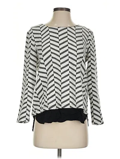 Pre-owned Pleione Long Sleeve Blouse In Silver